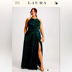 Metallic Halter Neck Dress